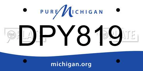 DPY819 Michigan License Plate
