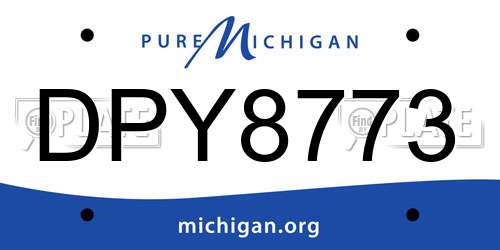 DPY8773 Michigan License Plate