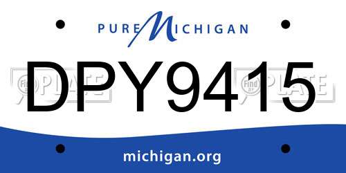 DPY9415 Michigan License Plate