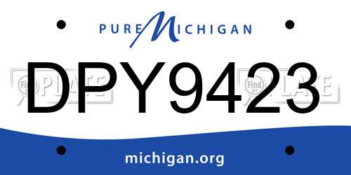 DPY9423 Michigan License Plate