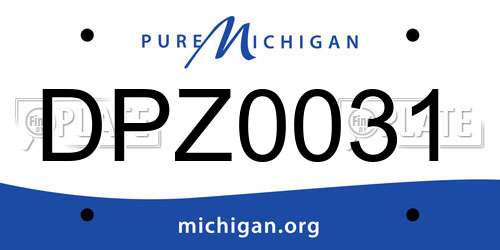 DPZ0031 Michigan License Plate
