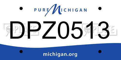 DPZ0513 Michigan License Plate
