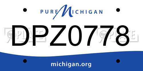 DPZ0778 Michigan License Plate