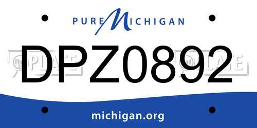 DPZ0892 Michigan License Plate