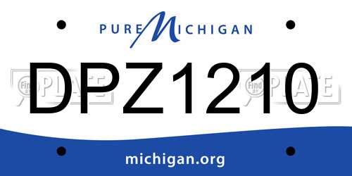 DPZ1210 Michigan License Plate