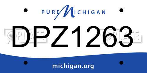 DPZ1263 Michigan License Plate