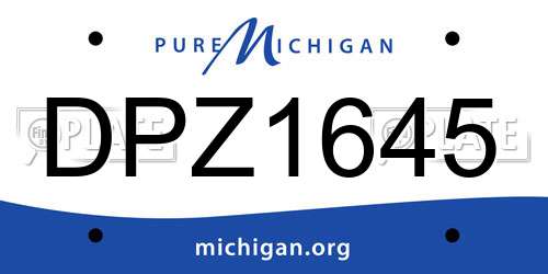 DPZ1645 Michigan License Plate