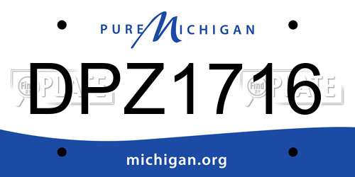 DPZ1716 Michigan License Plate