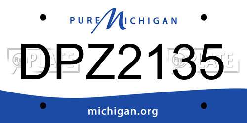 DPZ2135 Michigan License Plate