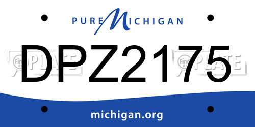 DPZ2175 Michigan License Plate