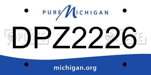 DPZ2226 Michigan License Plate