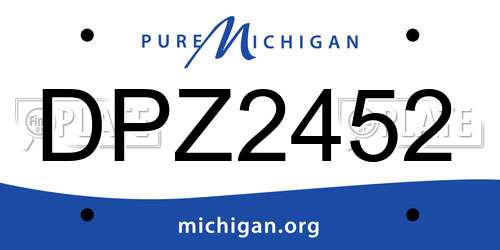 DPZ2452 Michigan License Plate