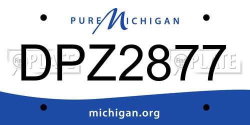 DPZ2877 Michigan License Plate