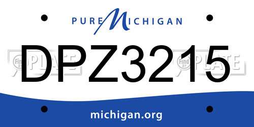 DPZ3215 Michigan License Plate