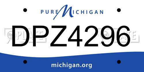 DPZ4296 Michigan License Plate