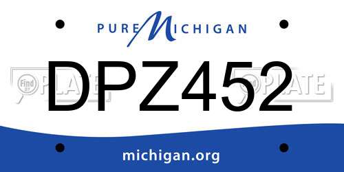 DPZ452 Michigan License Plate