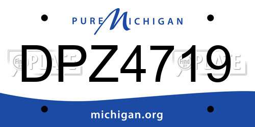 DPZ4719 Michigan License Plate