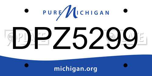 DPZ5299 Michigan License Plate