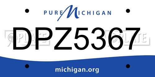 DPZ5367 Michigan License Plate