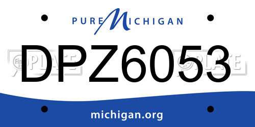 DPZ6053 Michigan License Plate