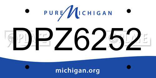 DPZ6252 Michigan License Plate