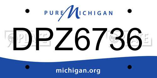 DPZ6736 Michigan License Plate