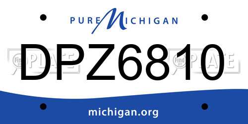 DPZ6810 Michigan License Plate