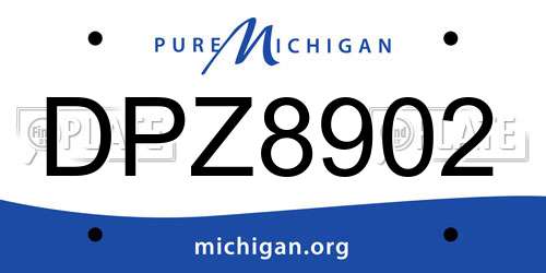 DPZ8902 Michigan License Plate