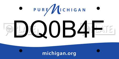 DQ0B4F Michigan License Plate