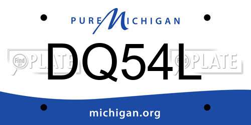 DQ54L Michigan License Plate