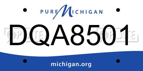 DQA8501 Michigan License Plate