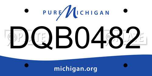 DQB0482 Michigan License Plate
