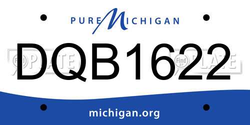 DQB1622 Michigan License Plate