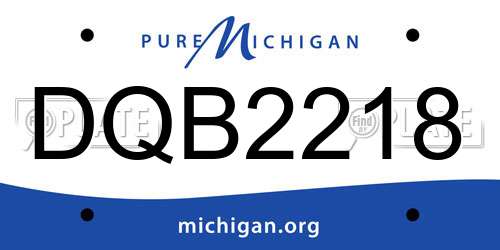 DQB2218 Michigan License Plate