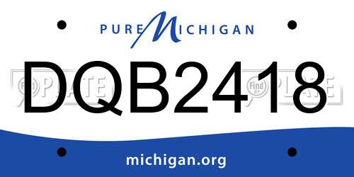 DQB2418 Michigan License Plate