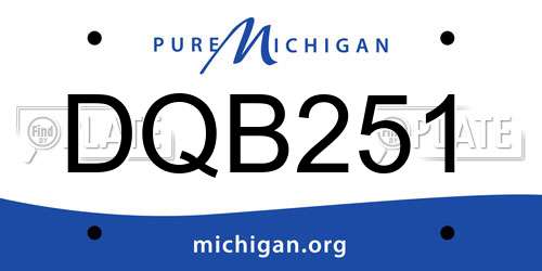 DQB251 Michigan License Plate