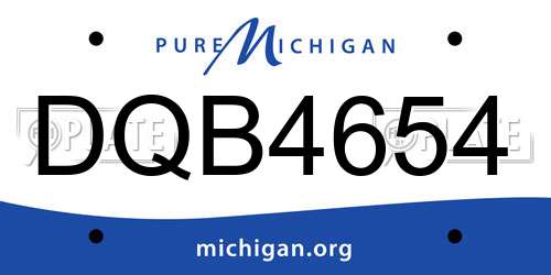 DQB4654 Michigan License Plate