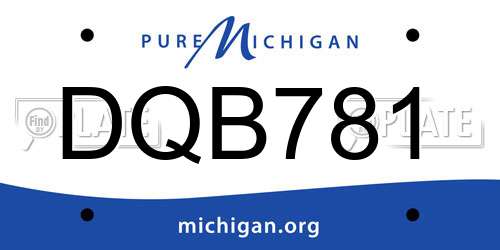 DQB781 Michigan License Plate
