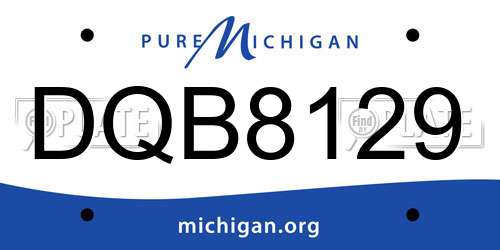 DQB8129 Michigan License Plate