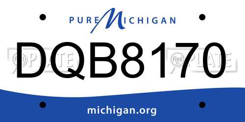 DQB8170 Michigan License Plate