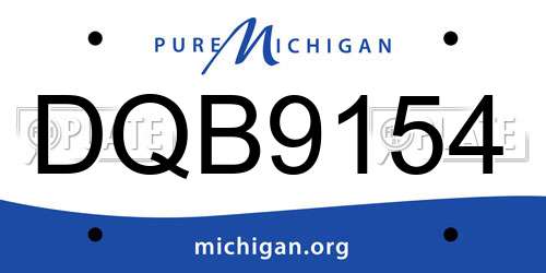 DQB9154 Michigan License Plate