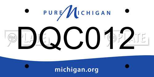 DQC012 Michigan License Plate