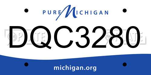 DQC3280 Michigan License Plate