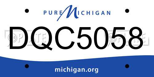 DQC5058 Michigan License Plate