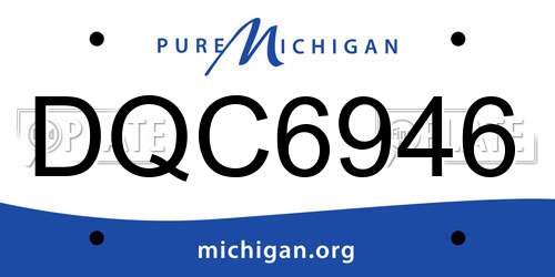 DQC6946 Michigan License Plate