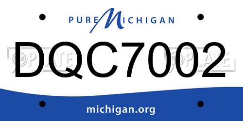 DQC7002 Michigan License Plate
