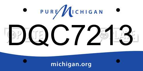 DQC7213 Michigan License Plate