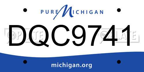 DQC9741 Michigan License Plate