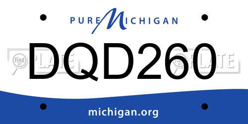DQD260 Michigan License Plate