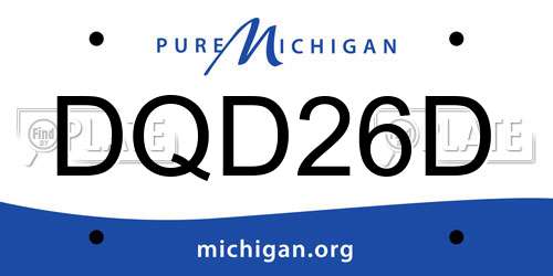 DQD26D Michigan License Plate